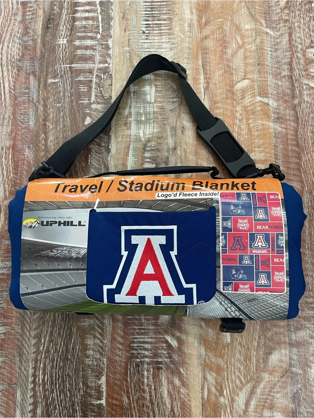 University of Arizona Blue Travel / Stadium Blanket Roll with Shoulder Strap